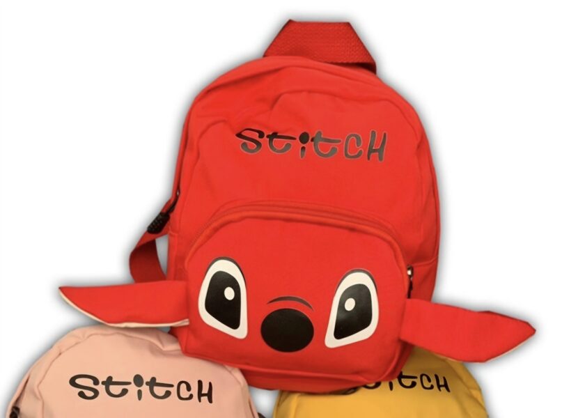 Bērnu mugursoma "Stitch", 21x18x10 cm, sarkana