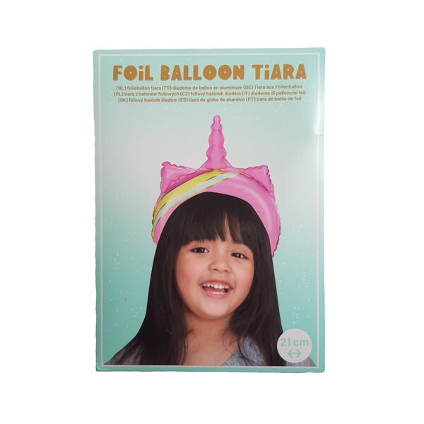 Folijas balons Diadem Unicorn Horn Tiara 21cm