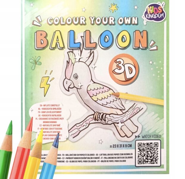 KRĀSOŠS DIY BALONS 3D PAPĪRA PAPAGALIS
