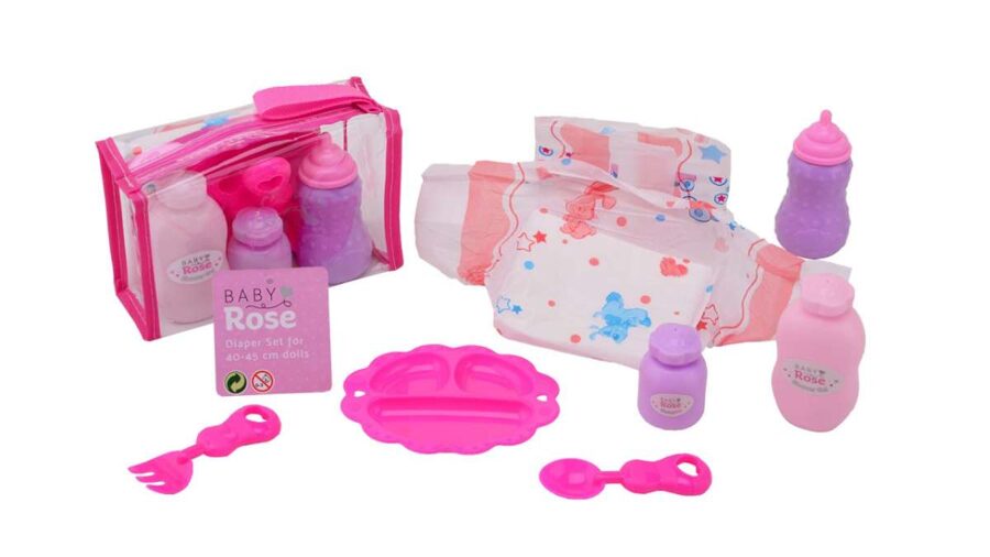 Набор для ухода за куклой John Toy Baby Rose в сумке