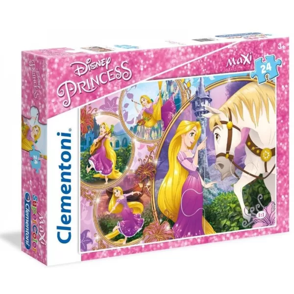 CLementONI Puzles spēle 24 gabali SuperColor Maxi Disney princeses