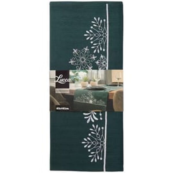 Lucca izšūts galdauts 40X140Cm zaļš