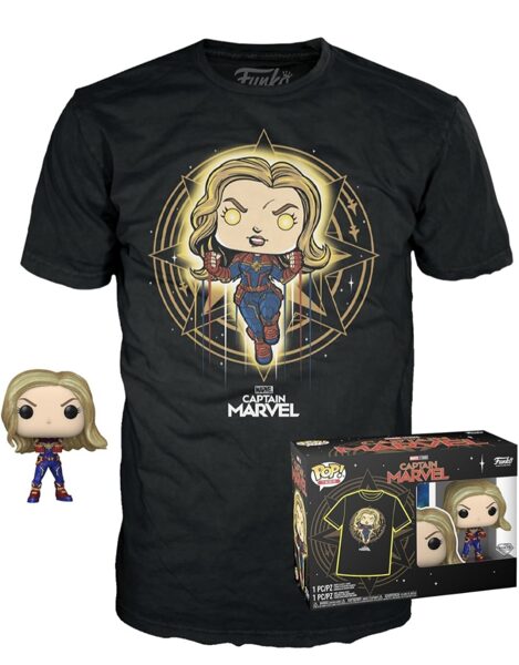 Funko Pop! & Tee: Marvel - Captain Marvel  T-Krekls ( L)