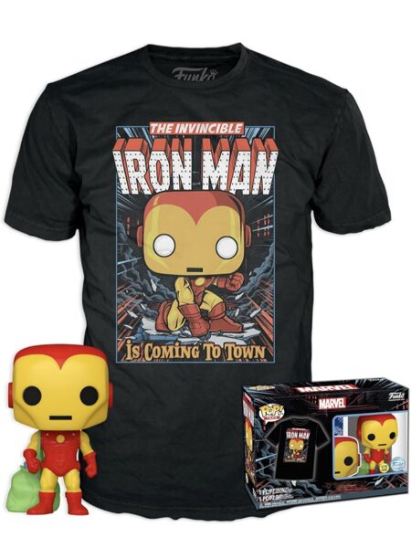 Funko POP! & Tee: Marvel - Holiday Iron Man T-Krekls (S)