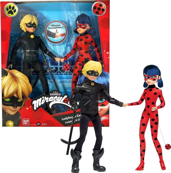 Playme Miraculous: Ladybug and Cat Noir doll set bērnu rotaļlieta
