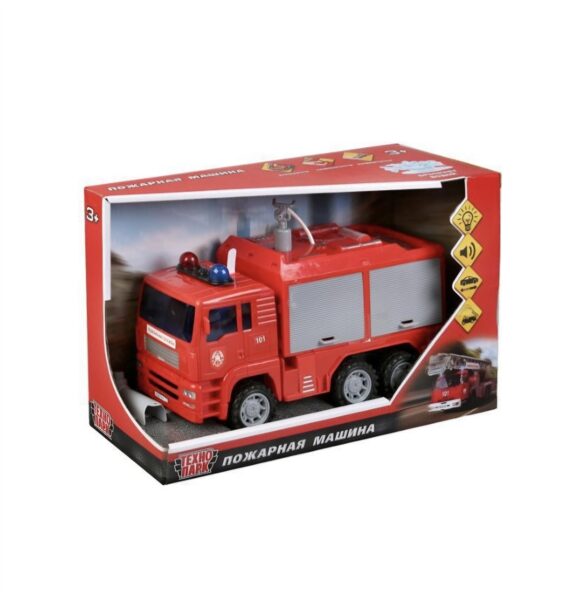 UGUNSDZĒSĪBAS AUTO garums 24cm, plastmasa, gaismas skaņa, inerce, šļakatas ūdens Tehnoparka ēkā