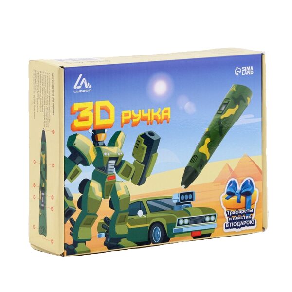 3D pildspalva Luazon, displejs, darbs ar ABS un PLA plastmasu, komplektā plastmasa, haki