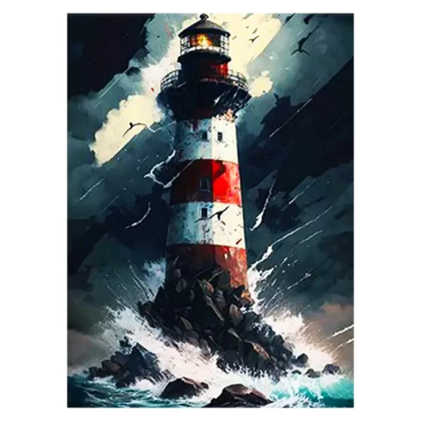 Glezna pēc cipariem ar tumsa spīdošo krāsu 40*50 cm Jūras bāka