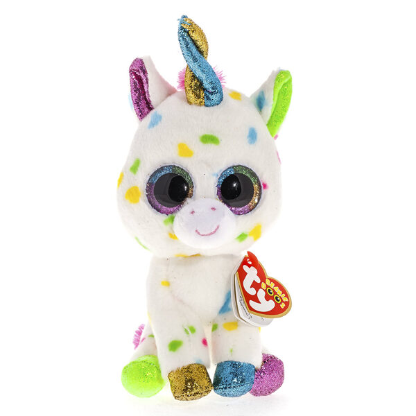 Mīkstā rotaļlieta TY Unicorn Harmonie, balta/daudzkrāsaina, 15 cm