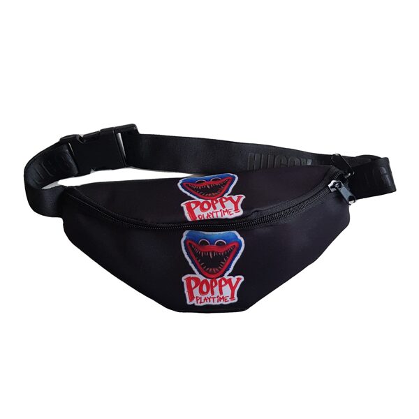 Apjomīga jostas soma "Huggy Wuggy", melna