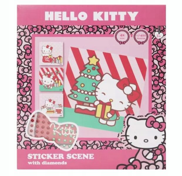 Dimanta apgleznošana Hello Kitty uzlīmes 4 Ziemassvētku bildes