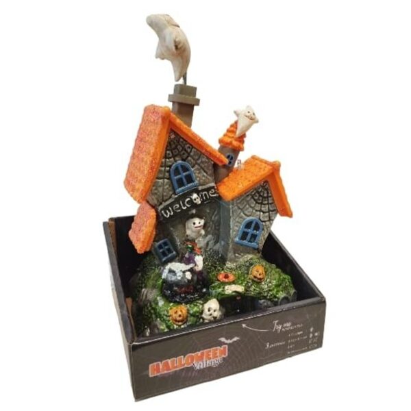 Halloween Village ar gaismu un skaņu - 21 cm garš - helovīna Dekorācija iekštelpām