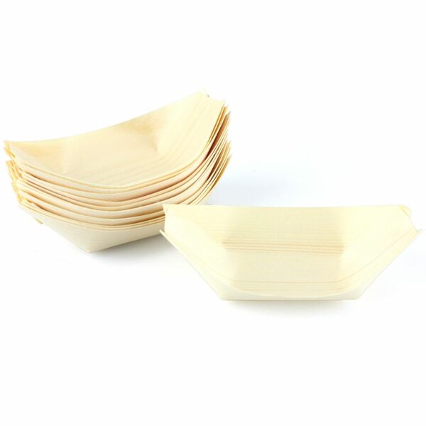 Vienreizējās lietošanas koka servēšanas bļodas, 12 gab.