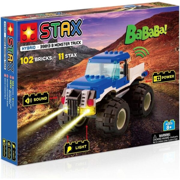 STAX Hybrid 39813 Monster Truck Blue - celtniecības komplekts ar LED gaismu un skaņu