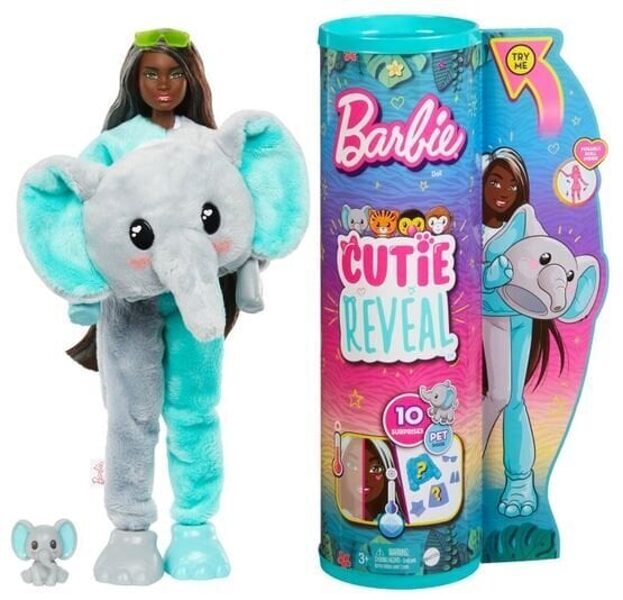 Lelle "Barbie Cutie Reveal Elephant HPK98", 30 cm